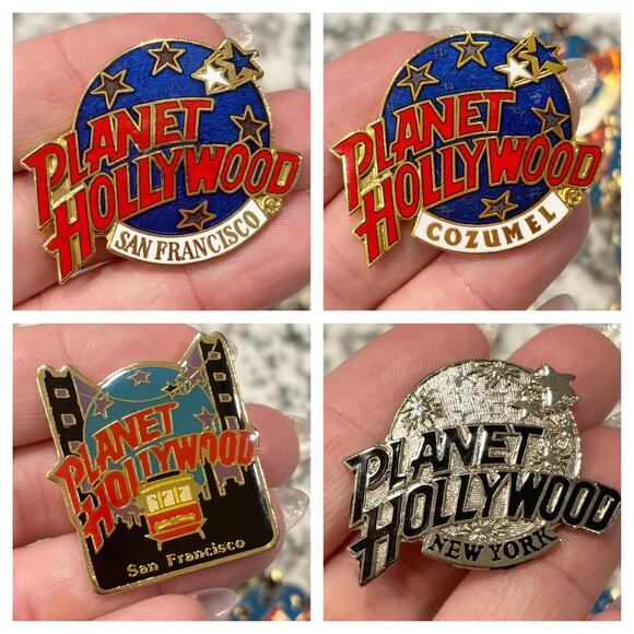 13 Planet Hollywood Lapel Pins Vtg 90s Enamel Pinbacks USA Mexico NYC Various - Picture 5 of 6